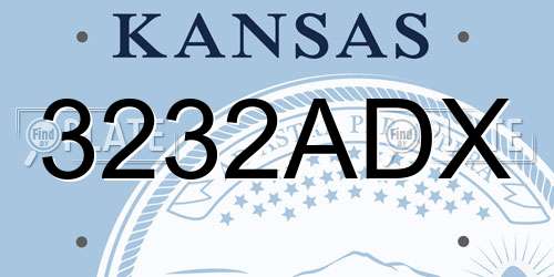 3232ADX Kansas License Plate