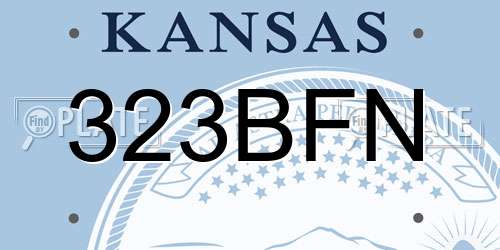 323BFN Kansas License Plate