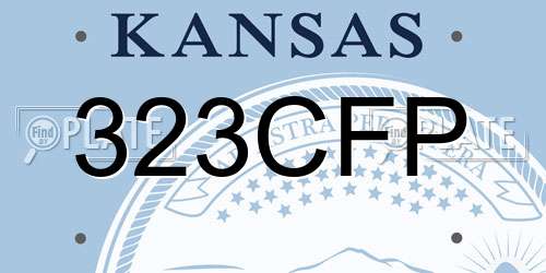 323CFP Kansas License Plate