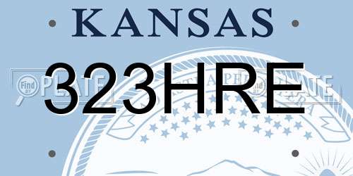323HRE Kansas License Plate