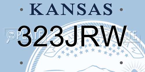 323JRW Kansas License Plate