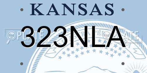 323NLA Kansas License Plate