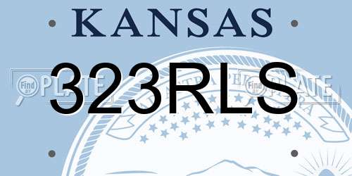 323RLS Kansas License Plate