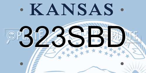 323SBD Kansas License Plate