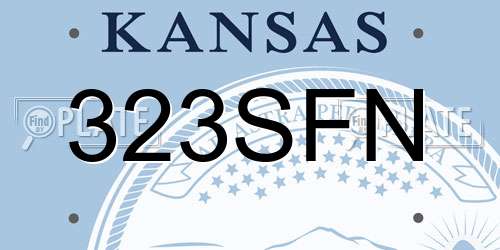 323SFN Kansas License Plate