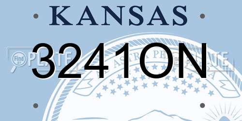 3241ON Kansas License Plate