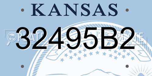32495B2 Kansas License Plate