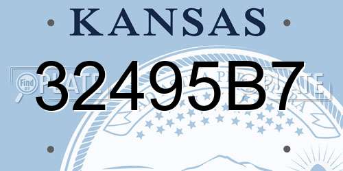 32495B7 Kansas License Plate