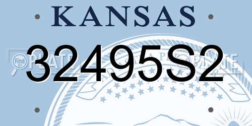 32495S2 Kansas License Plate