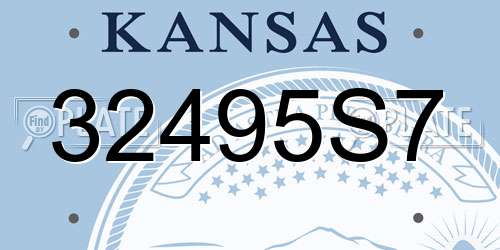 32495S7 Kansas License Plate