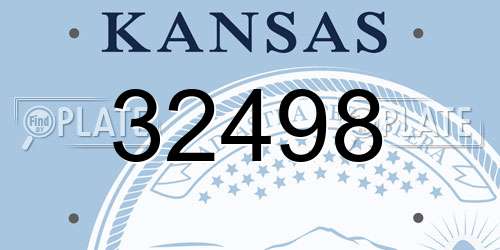32498 Kansas License Plate