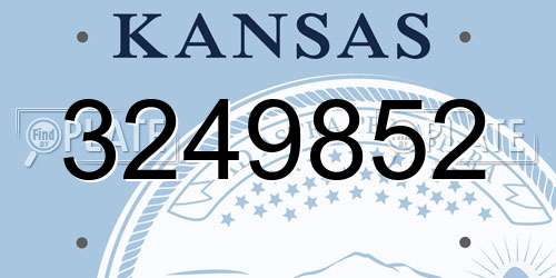3249852 Kansas License Plate