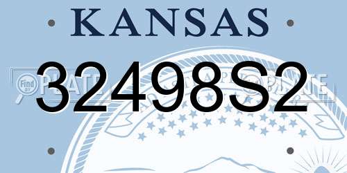 32498S2 Kansas License Plate