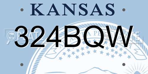 324BQW Kansas License Plate