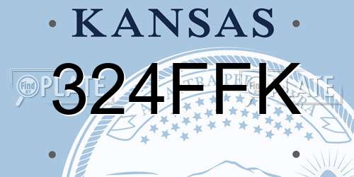 324FFK Kansas License Plate