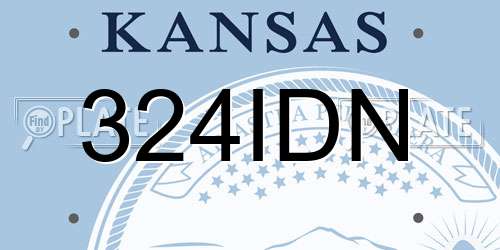 324IDN Kansas License Plate