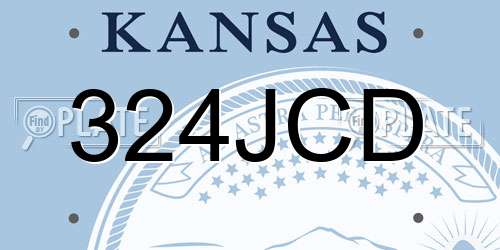 324JCD Kansas License Plate