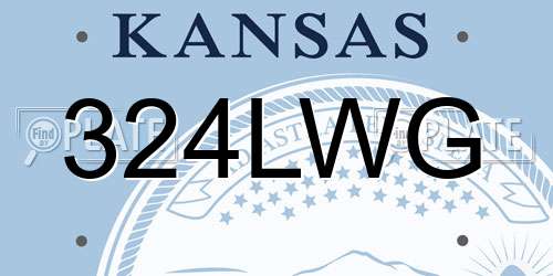 324LWG Kansas License Plate
