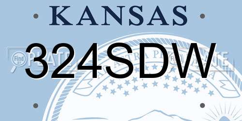 324SDW Kansas License Plate