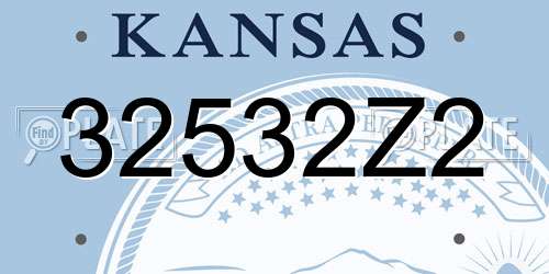32532Z2 Kansas License Plate