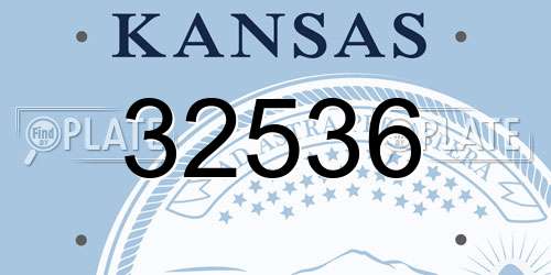32536 Kansas License Plate