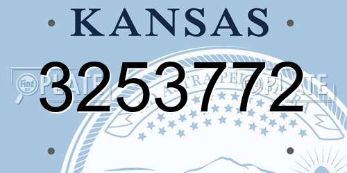 3253772 Kansas License Plate