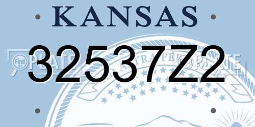 32537Z2 Kansas License Plate