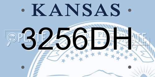 3256DH Kansas License Plate