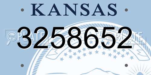 3258652 Kansas License Plate