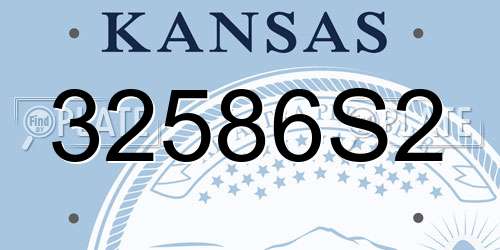 32586S2 Kansas License Plate
