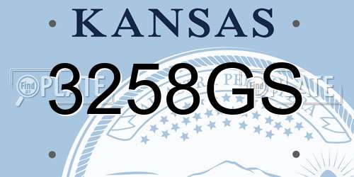 3258GS Kansas License Plate