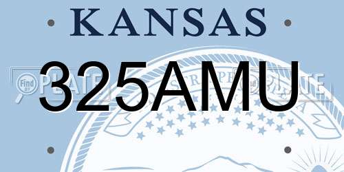 325AMU Kansas License Plate