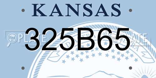 325B65 Kansas License Plate