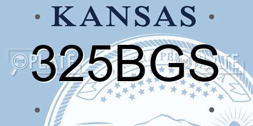 325BGS Kansas License Plate