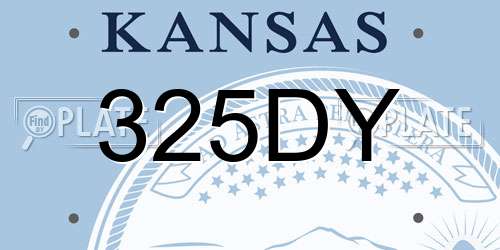 325DY Kansas License Plate