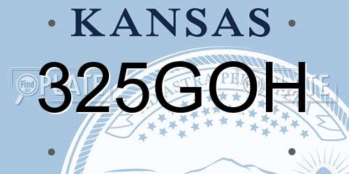325GOH Kansas License Plate