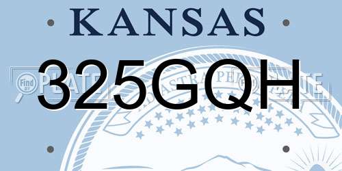 325GQH Kansas License Plate