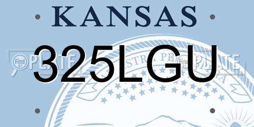 325LGU Kansas License Plate