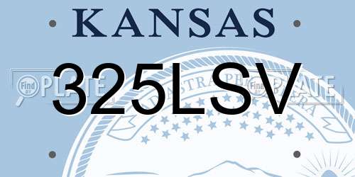 325LSV Kansas License Plate