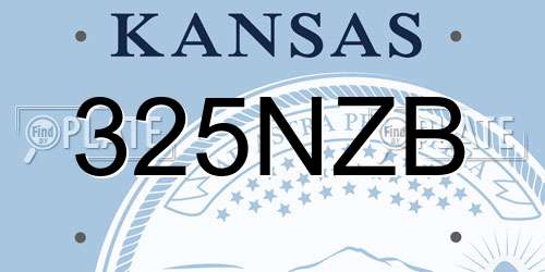 325NZB Kansas License Plate