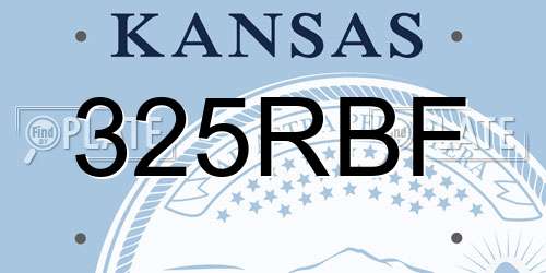 325RBF Kansas License Plate