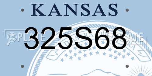 325S68 Kansas License Plate