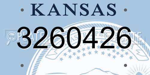 3260426 Kansas License Plate