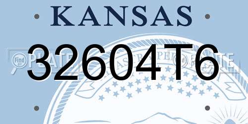 32604T6 Kansas License Plate