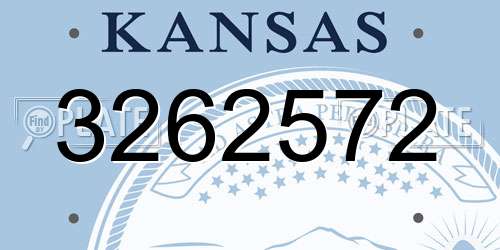 3262572 Kansas License Plate