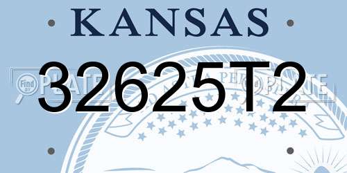 32625T2 Kansas License Plate