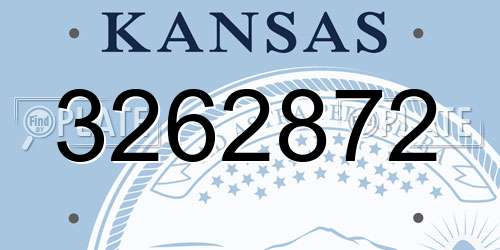 3262872 Kansas License Plate