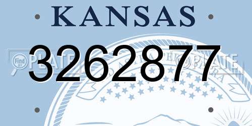 3262877 Kansas License Plate
