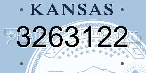 3263122 Kansas License Plate