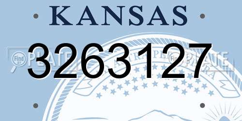 3263127 Kansas License Plate